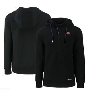 Cutter & Buck San Francisco 49ers Roam Eco Recycled Half-Zip Hoodie Mens Small